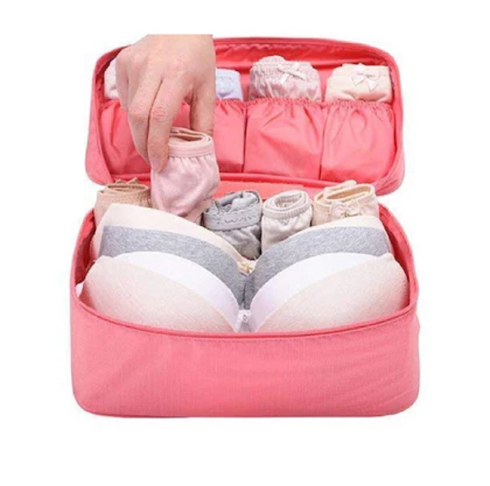 Travel Pouch Underwear Storage Bag, Portable Toiletry Bag ,Underwear, Bra, Lingerie Organizer- Random Design