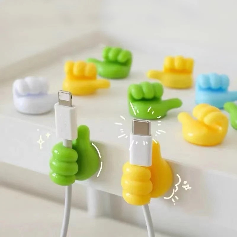 10pcs Random Color Thumb Up Design Cable Holder.