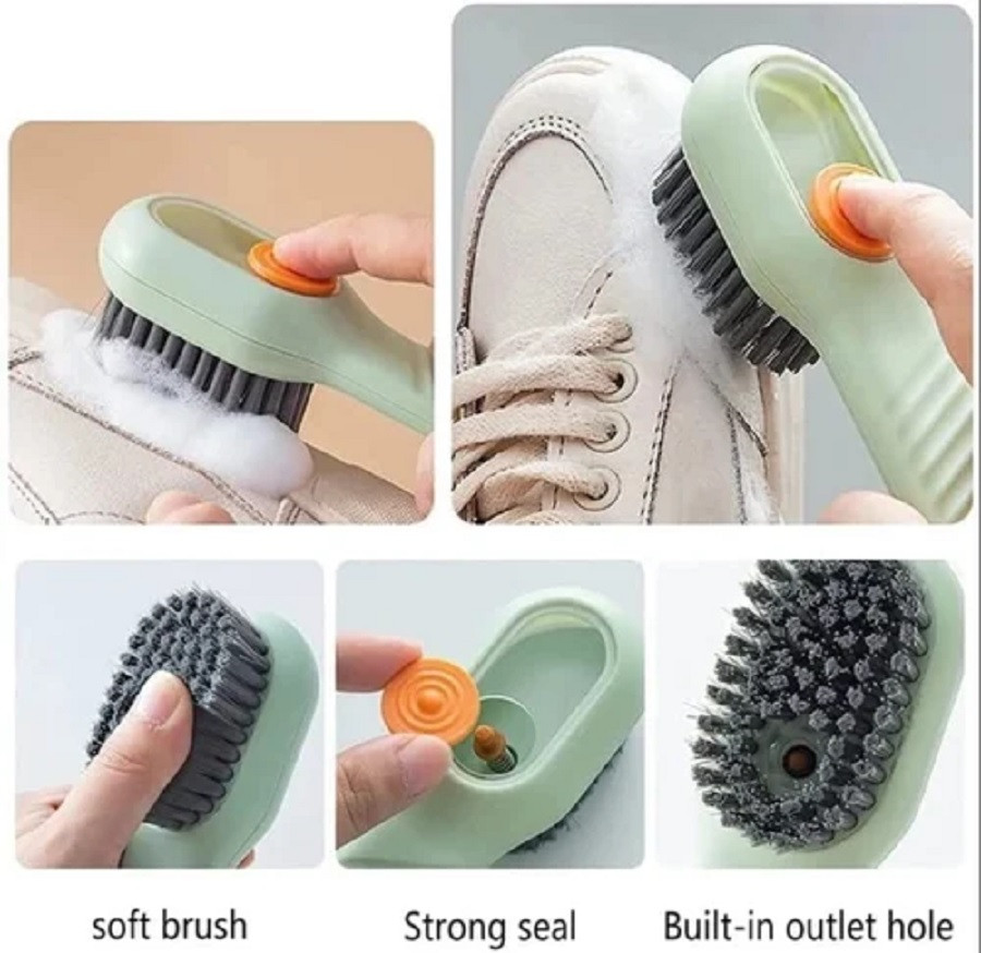 Multifunctional Liquid Shoe Brush Cleaners Soap Dispenser Cleaning Brush- 1pcs