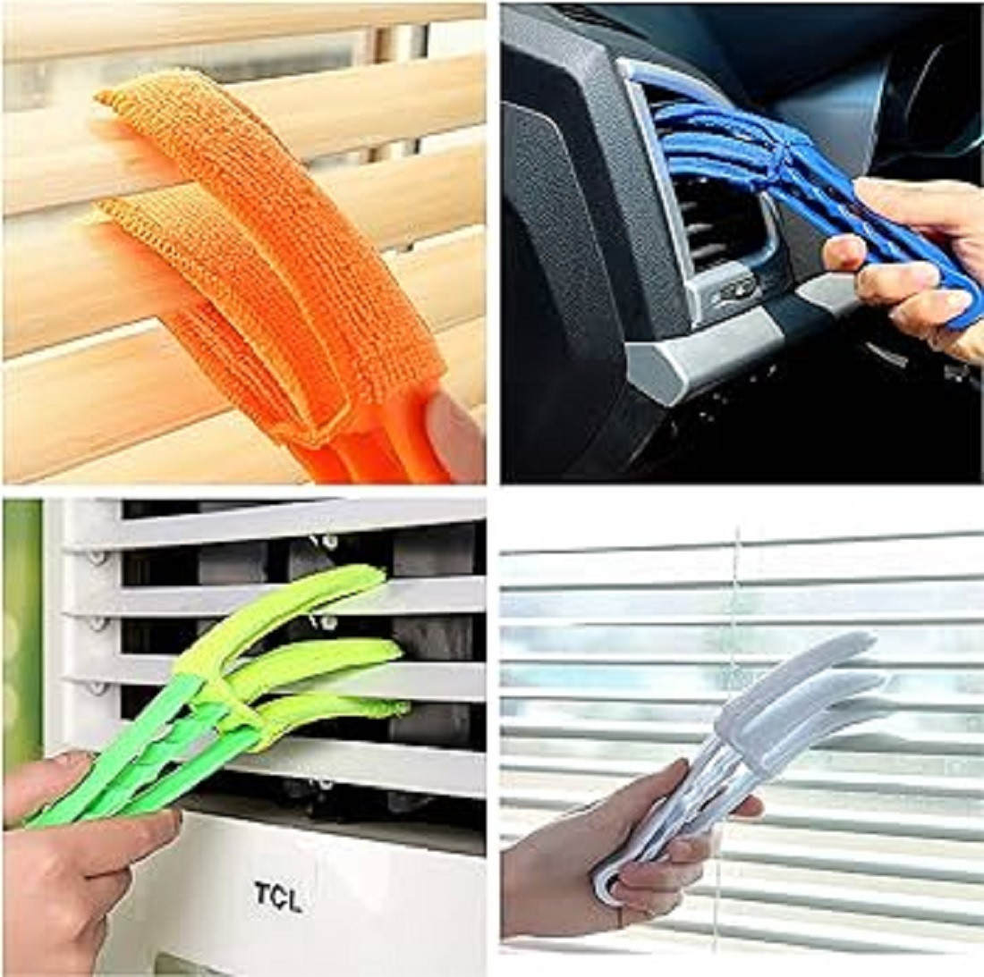 Microfiber Blind Cleaner With Flexible Dusting Claws To Clean Two Slats At Once!- 1pcs