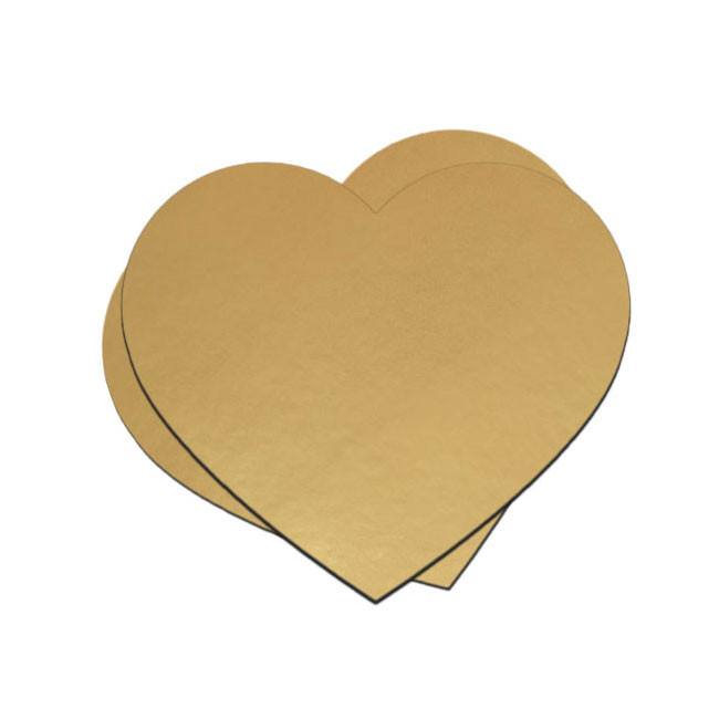1 Pound- Heart Shape Golden Cake board 7.5 inch (5 Pcs of pack)