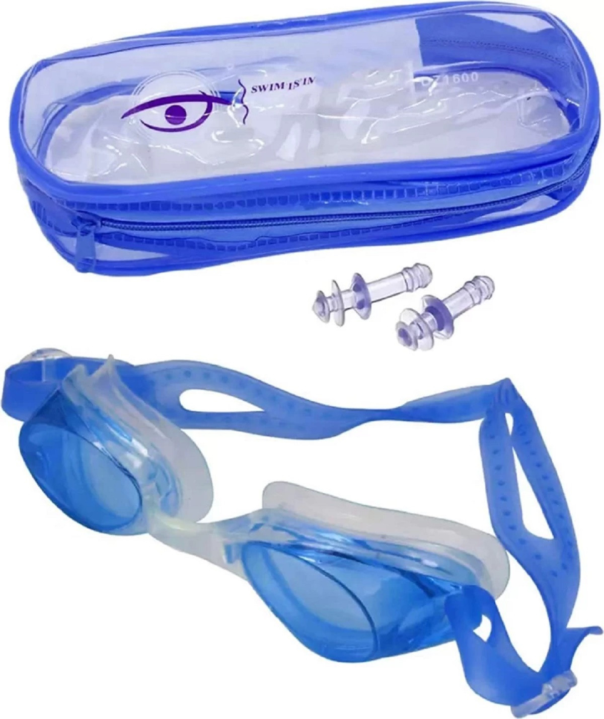 Anti Fog Swimming Goggles with Ear Buds For Kids And Adults Swimming Accessories (Color Random)
