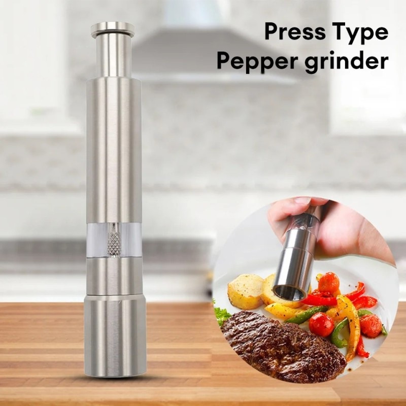 Stainless Steel Pepper Shaker & Steel Salt And Pepper Mill.