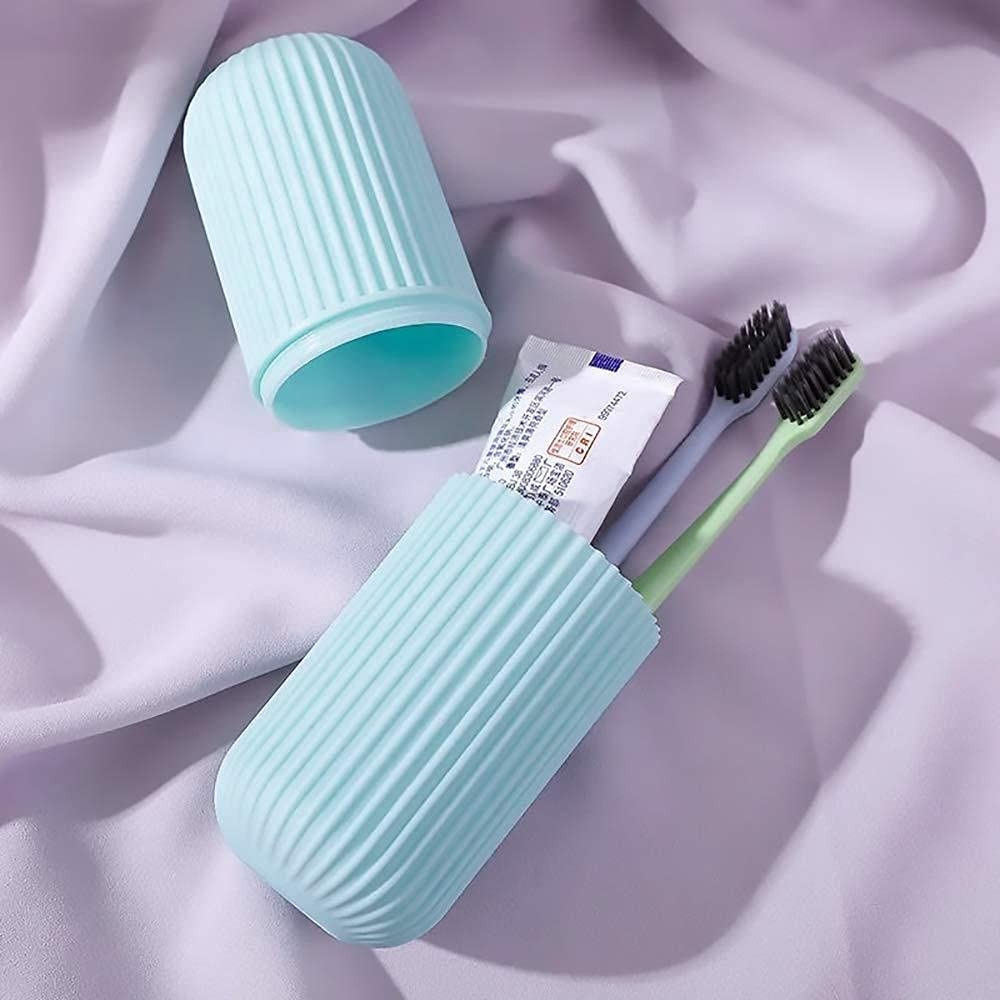 Capsule Shape Travel Toothbrush Toothpaste Case Holder.