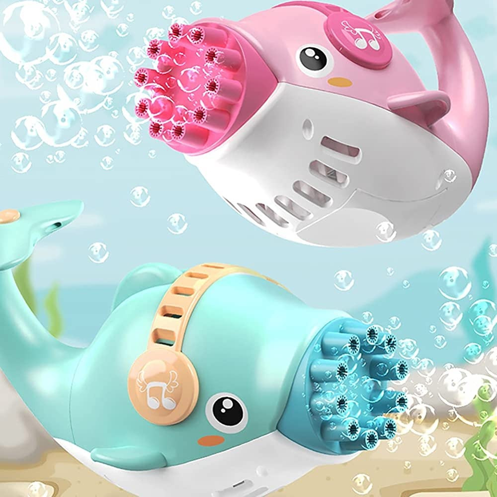 DOLPHIN Bubble Gun Toy Electric 8-Holes.For Kids Special Toy- 1 pcs