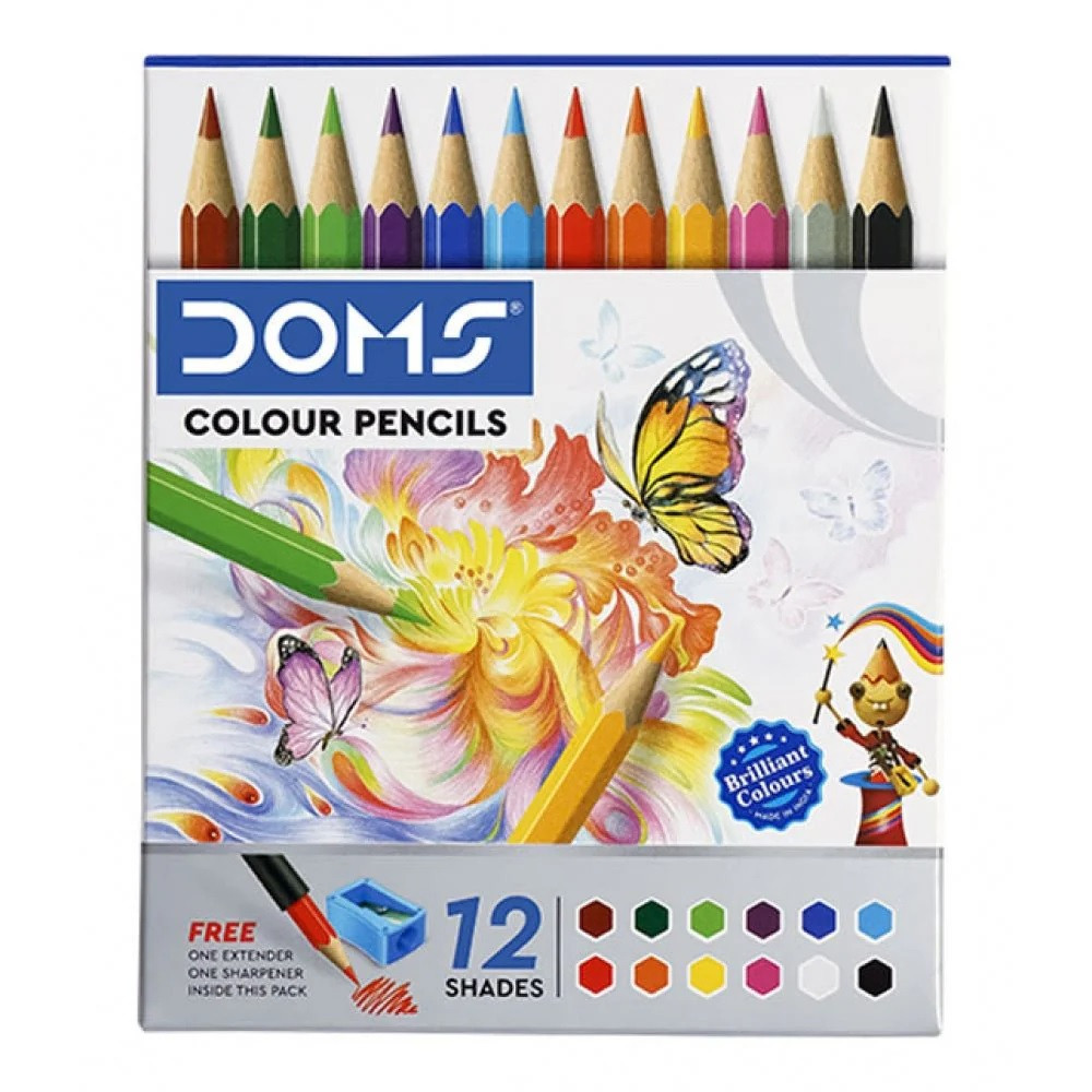 Doms Colour Pencils Long 12 Shades