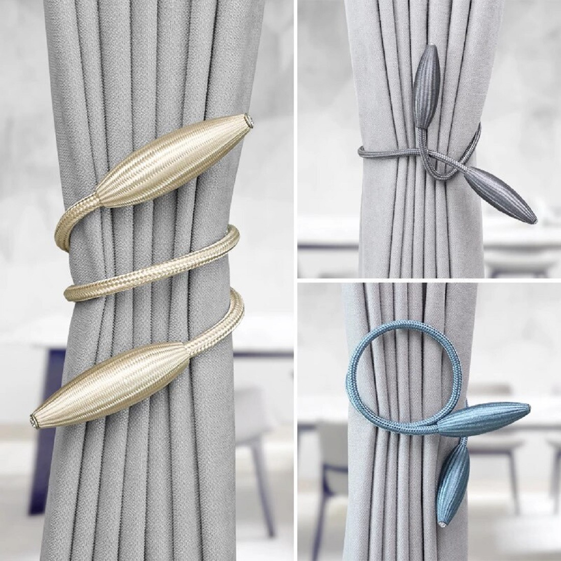 Strong Curtain Tiebacks Alloy Hanging Belts Ropes Arbitrary shape