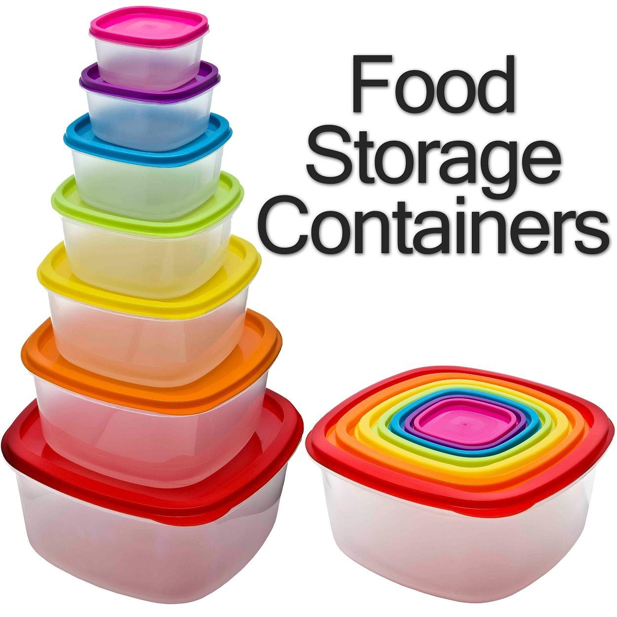 Food Container Set / Rainbow Storage Box for Multi Use 7pcs