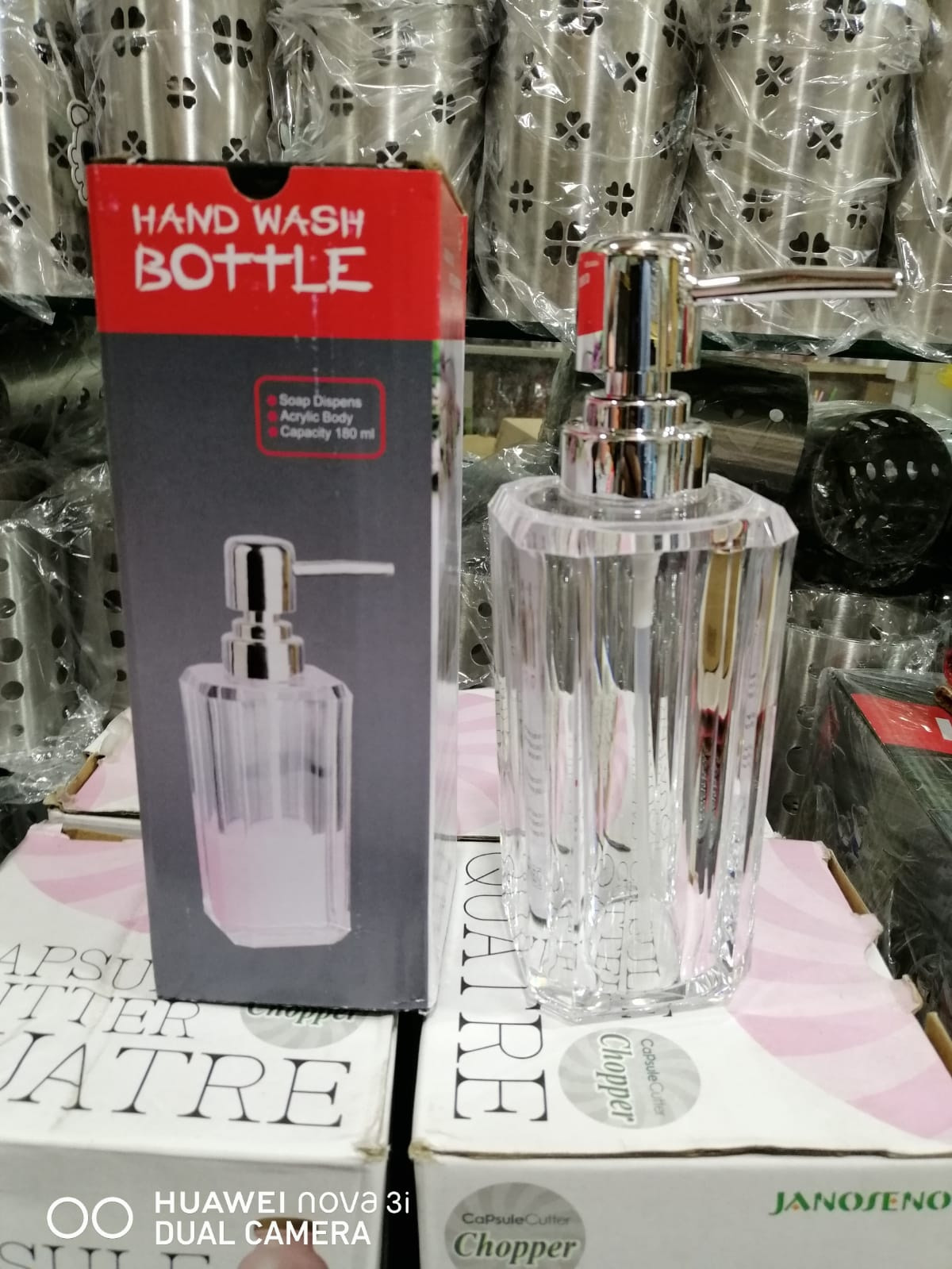 Hand Wash Liquid Dispenser High Quality Square Acrylic Plastic Bottle Soap Dispenser