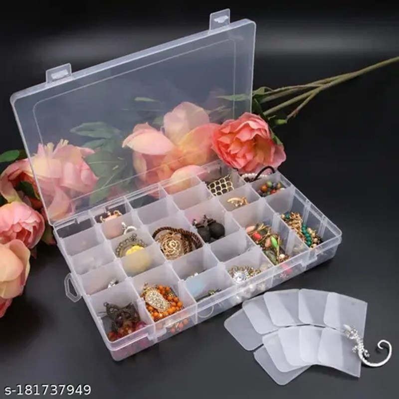 Ornaments Plastic Storage Box Case for Bead Rings Jewelry Display Organizer 1pcs