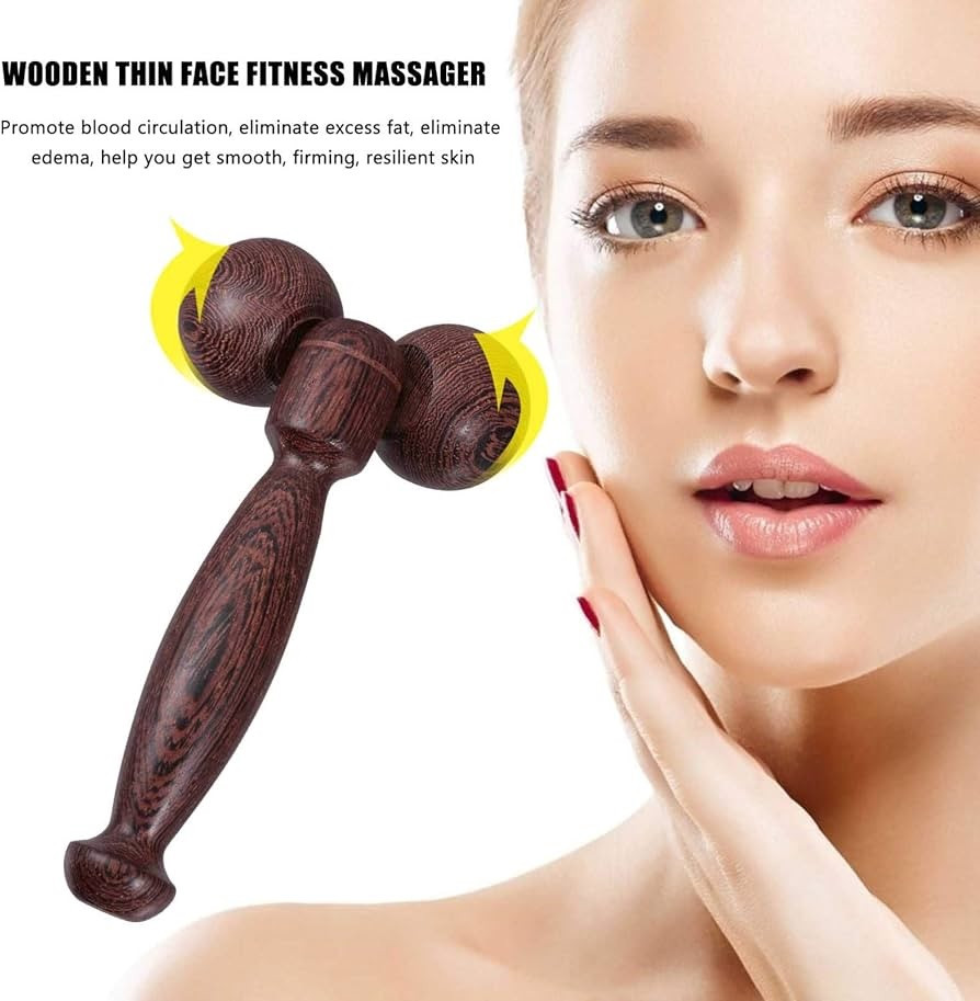 Wooden Thin Face Fitness Massager- 1 Ps