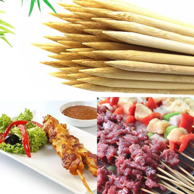 BBQ Bamboo Skewers 30Cm/12 inch - Brown 100ps