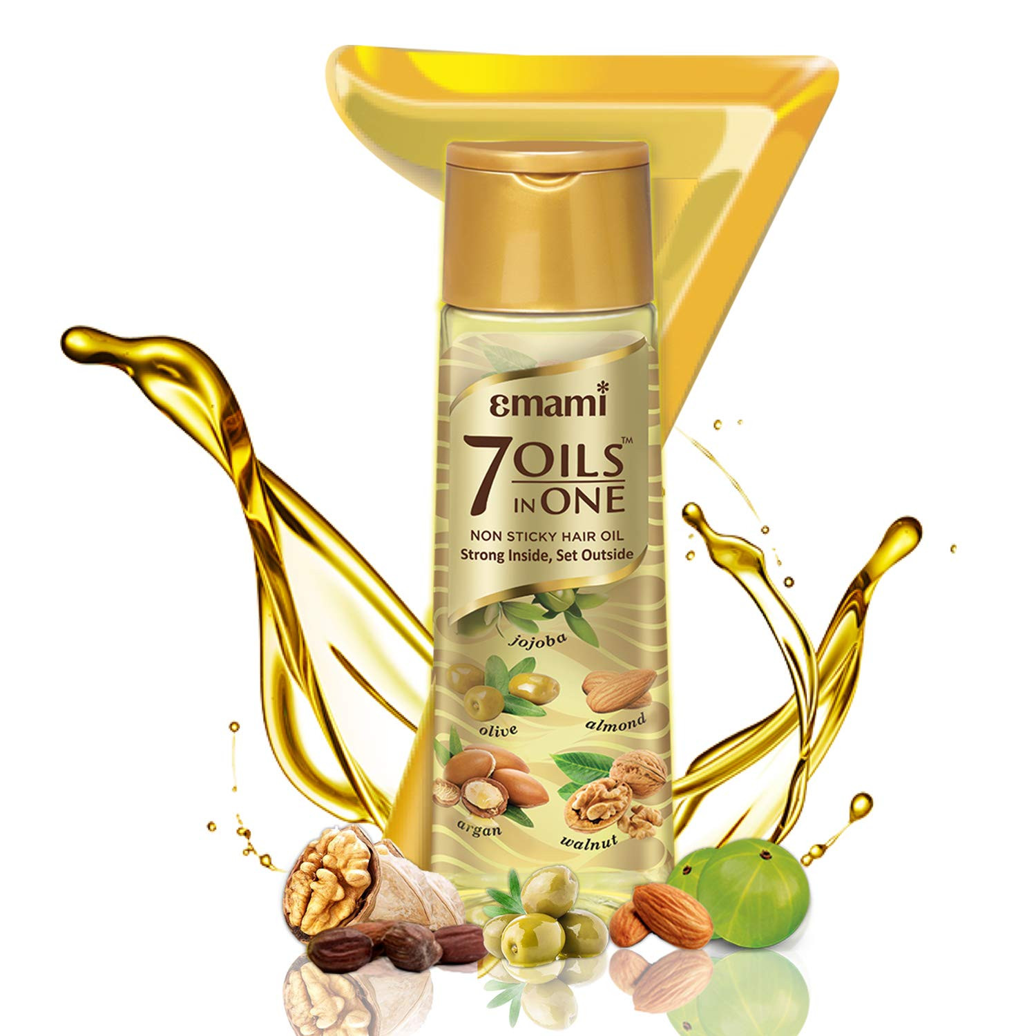 Emami 7 Oils In One Non Sticky Hair Oil Strong Inside, Set Outside (Indian)