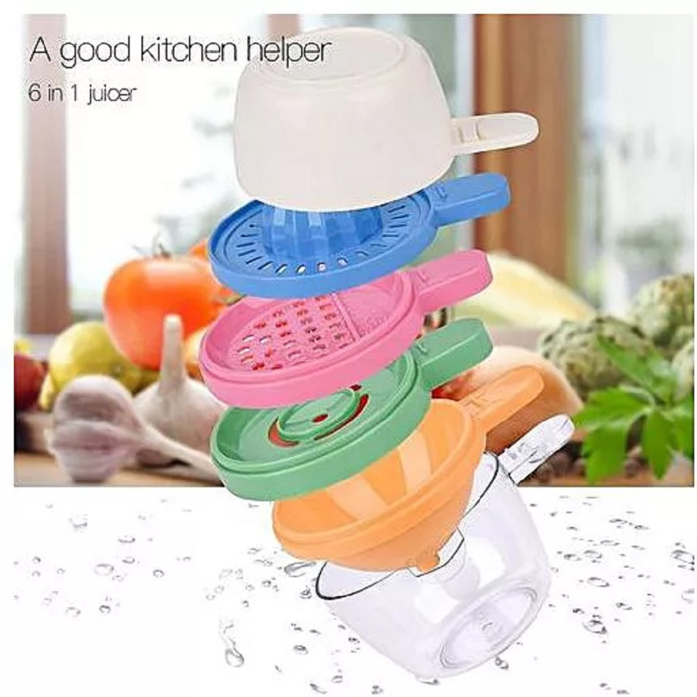 Multi Functional 6 in 1 Hand Juicer Grind Egg White Separator Kitchen Helper