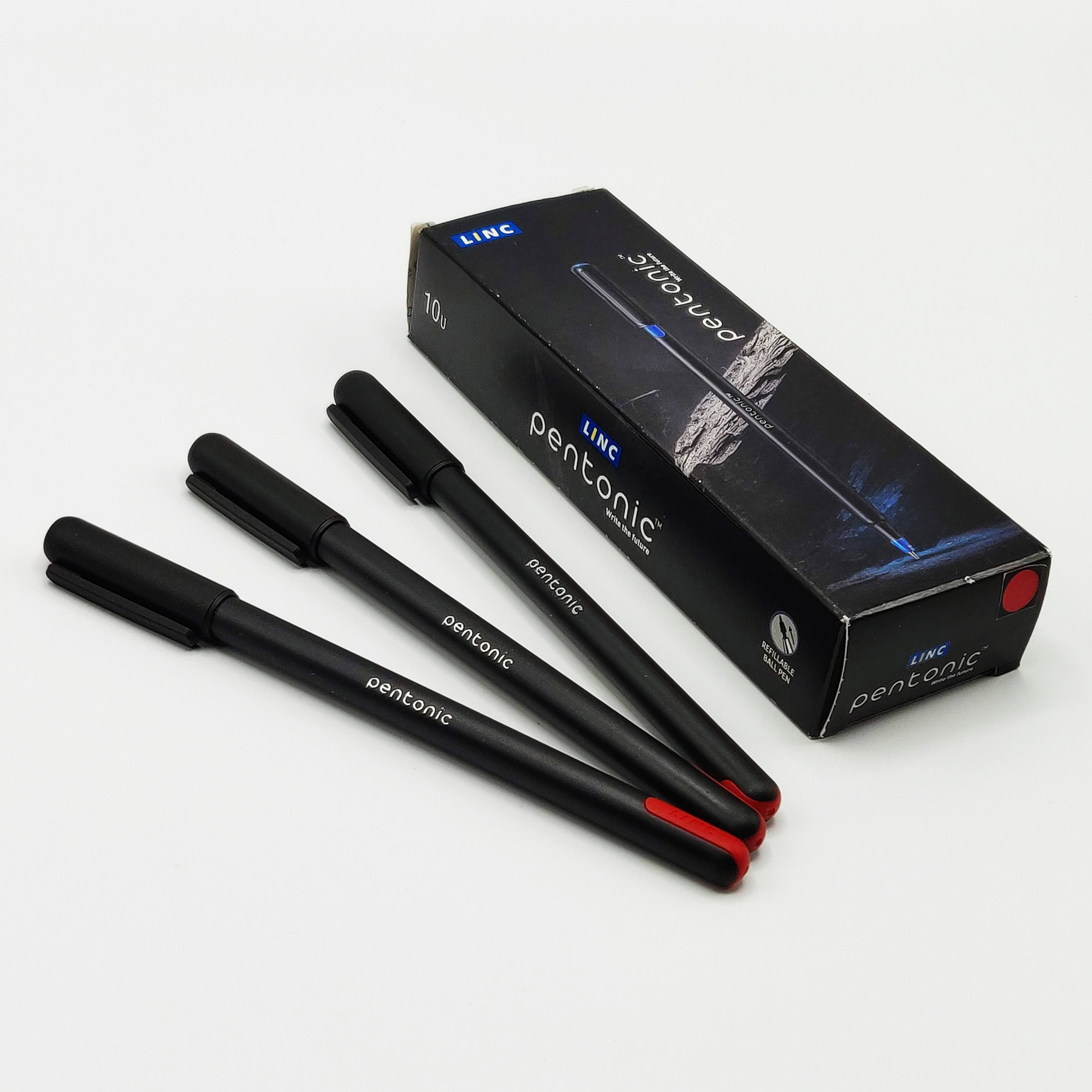 Pentonic Pen Smooth Ball Pen Set 10 Pcs Red