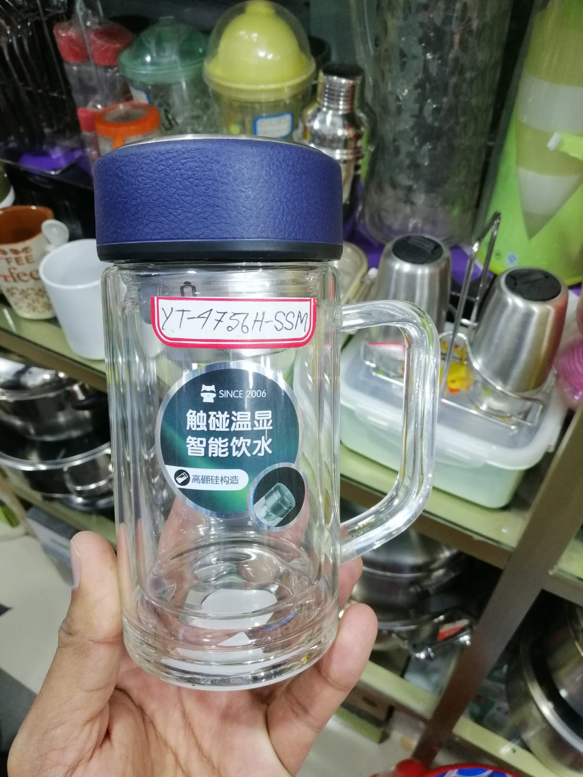 Thermos Cup Vacuum Cup Office Handle Portable Travel Thermos Coffee Tea Cup 400ml