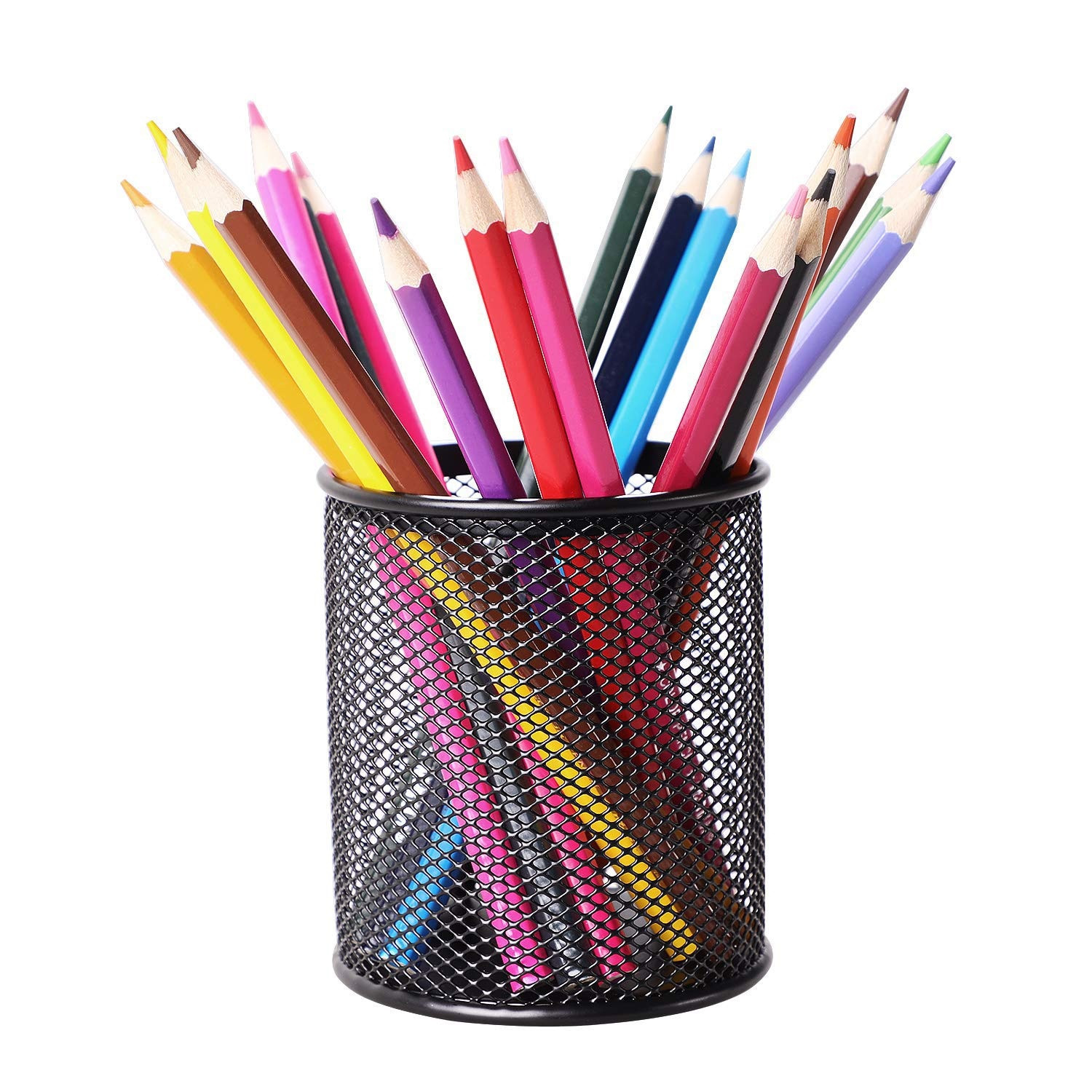 Metal Pen Holder Mesh Pencil Holder Desk Organizer For Office & Home Color- Black (1 pcs)