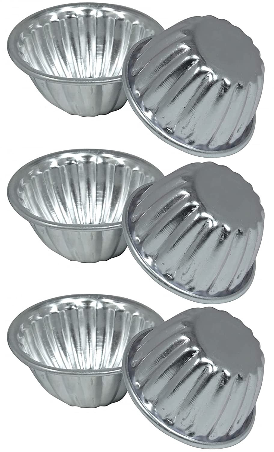 6ps Aluminum Bowl Shape Mini Molds Baking Mold Cake/Pudding/Jelly Cup for Oven.