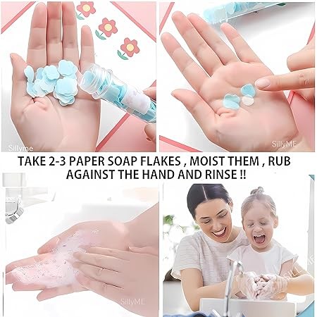 Hand Washing Foaming Paper Soap sheets for travel soap tube box(Pack of 2)