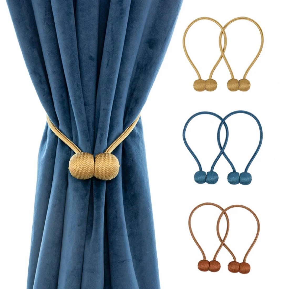 Magnetic Curtain Buckle Holder Tieback Clips Home Window Accessories Curtain Decorative- 2pcs