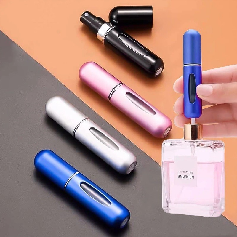 3pcs Set - Portable Mini Refillable Perfume Atomizer Bottle for Travel Spray Scent Pump Case 5 ml (Multi color)
