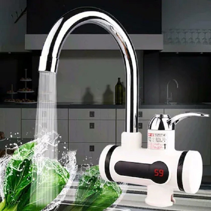 HOME & KITCHEN Electric Water Heater Faucet Tap Hot Tap Home-Kitchen Water Heating Instantaneous Water Heater Tank less for Tap,LED Electric Head Water Heaters For Home Kitchen (3000W)